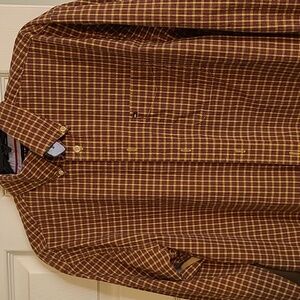 Tommy Hilfiger men's plaid long-sleeved button-up shirt size Medium